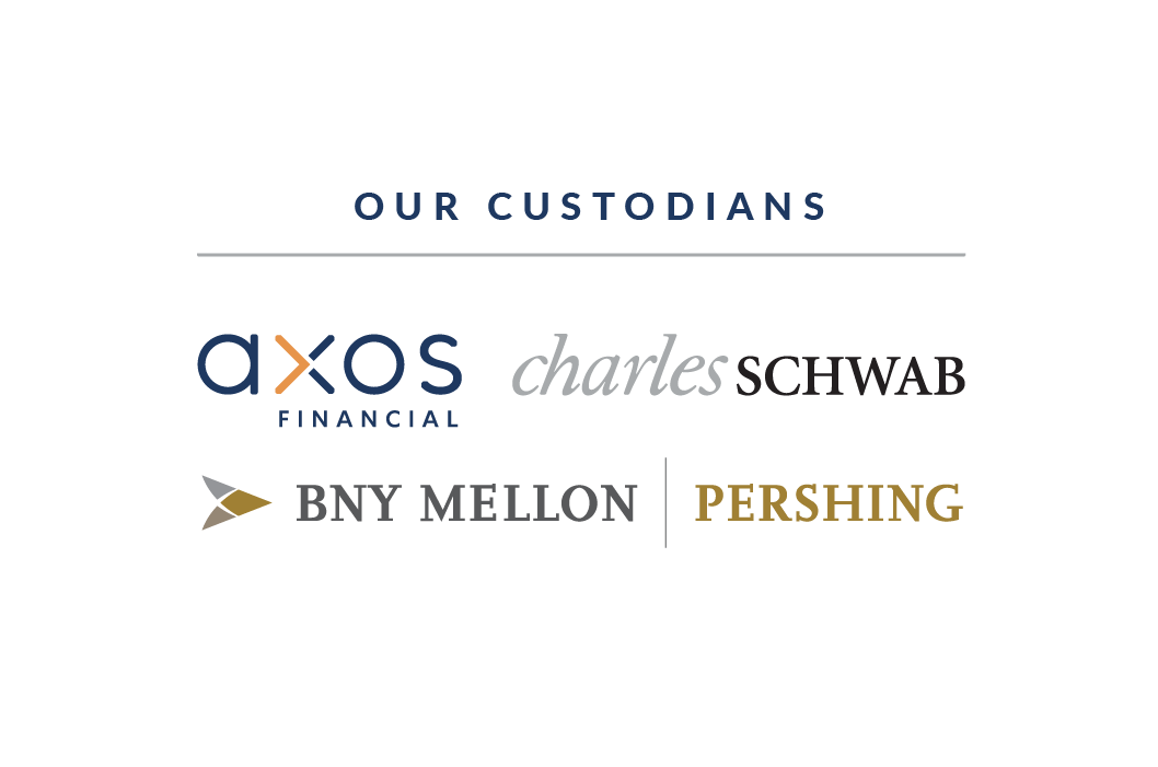 Founders Financial custodial partners including, Axos Advisor Services, Charles Schwab, and Pershing